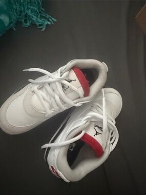 Jordan White and Red Low-Top Sneakers
